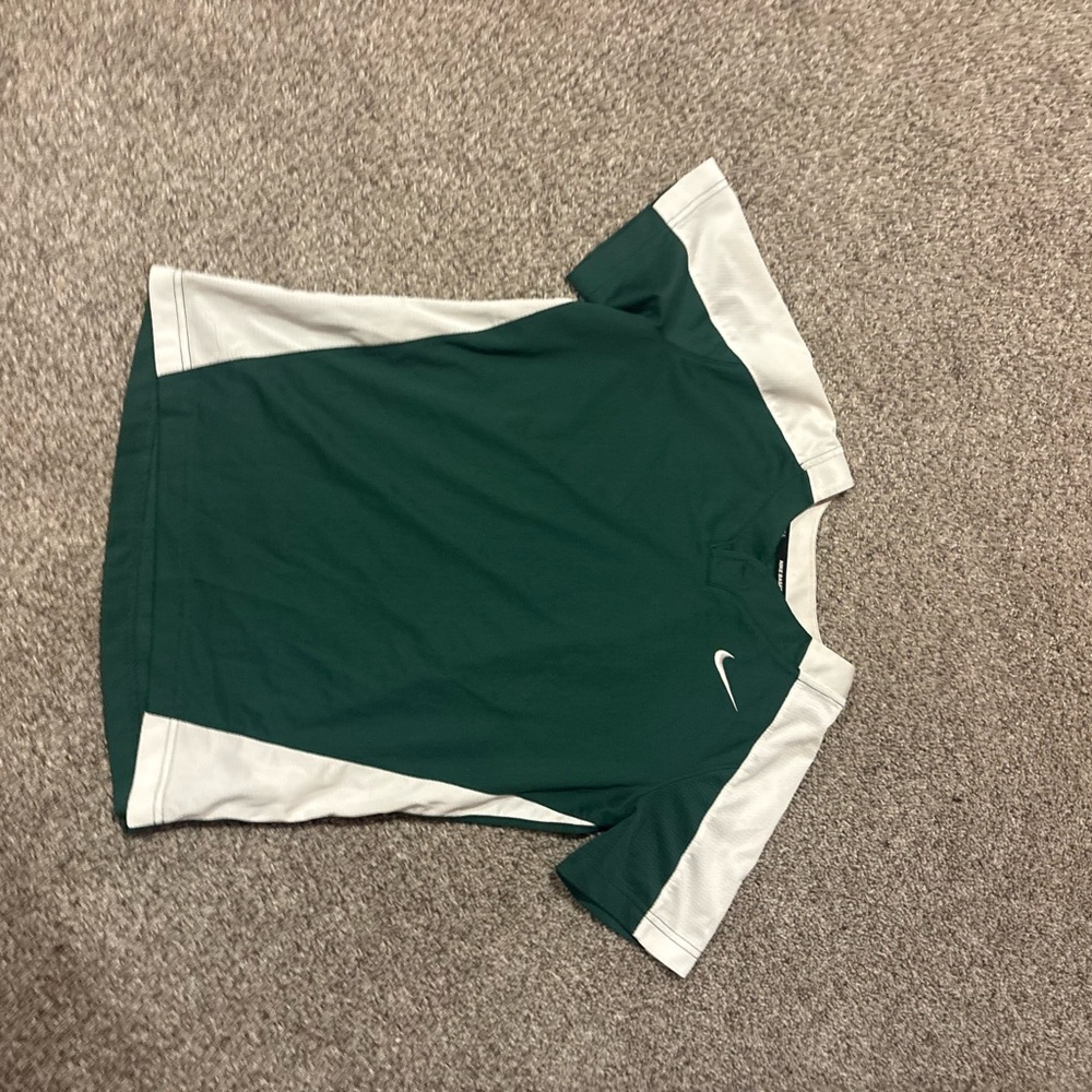 Nike Forest Green and White Sports Tee